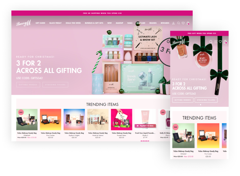 Barry M Cosmetics Shopify storefront