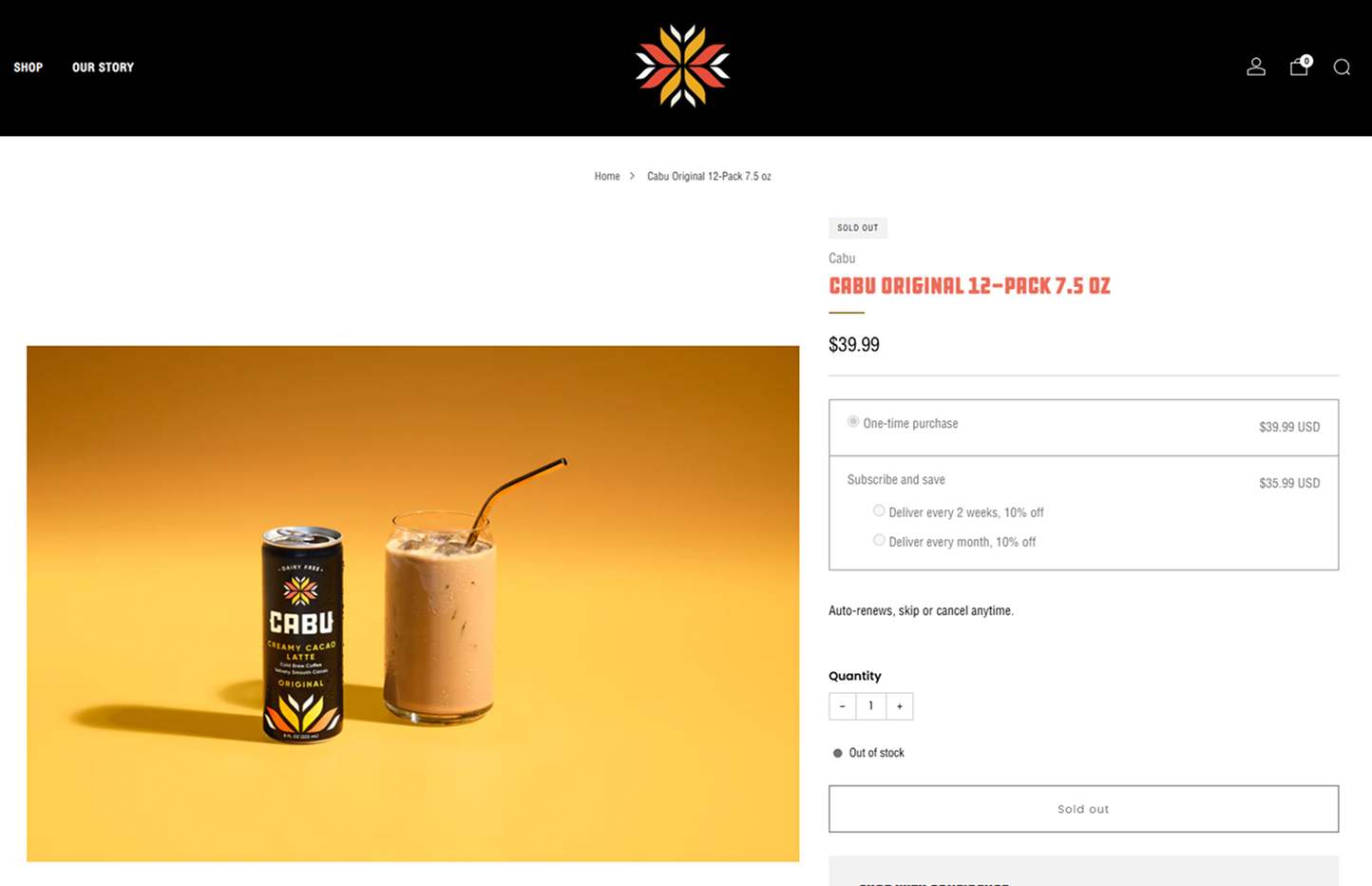 Before. Cabu product page