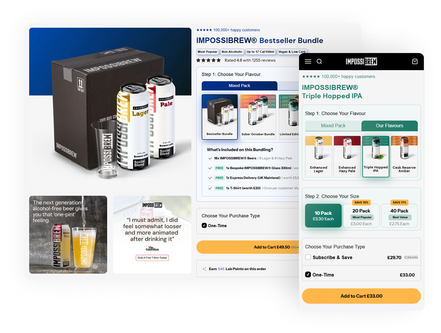 Impossibrew product page buy experience